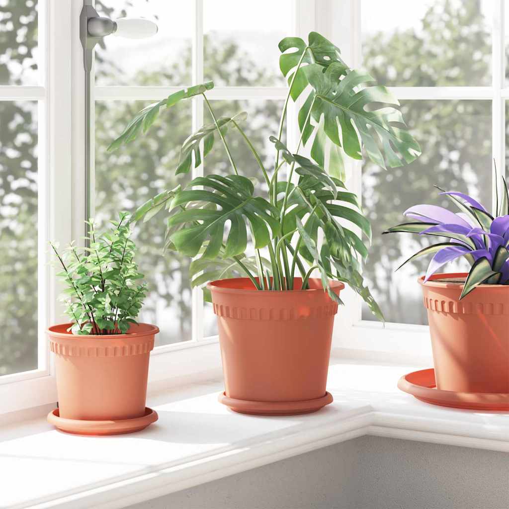 Rund Blomsterpotte 24 pcs Klinker Rød Ø 19 x 16 cm Plast