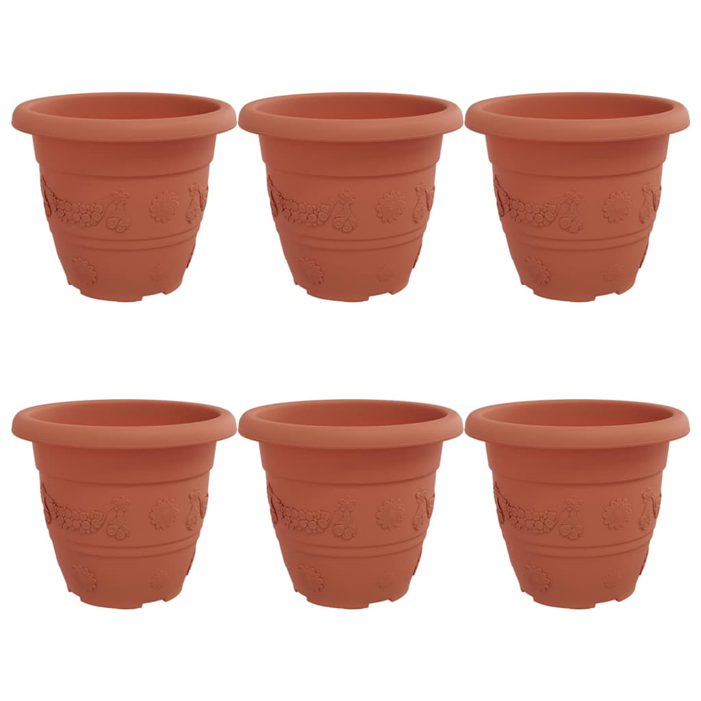 Rund Blomsterpotte 6 pcs Klinker Rød Ø 26 x 21.5 cm Plast