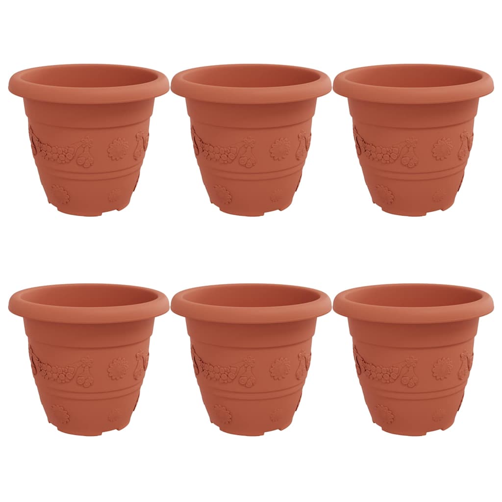 Rund Blomsterpotte 6 pcs Klinker Rød Ø 26 x 21.5 cm Plast