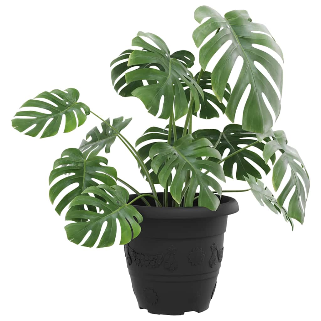 Rund Blomsterpotte 6 pcs Svart Ø 26 x 21.5 cm Plast