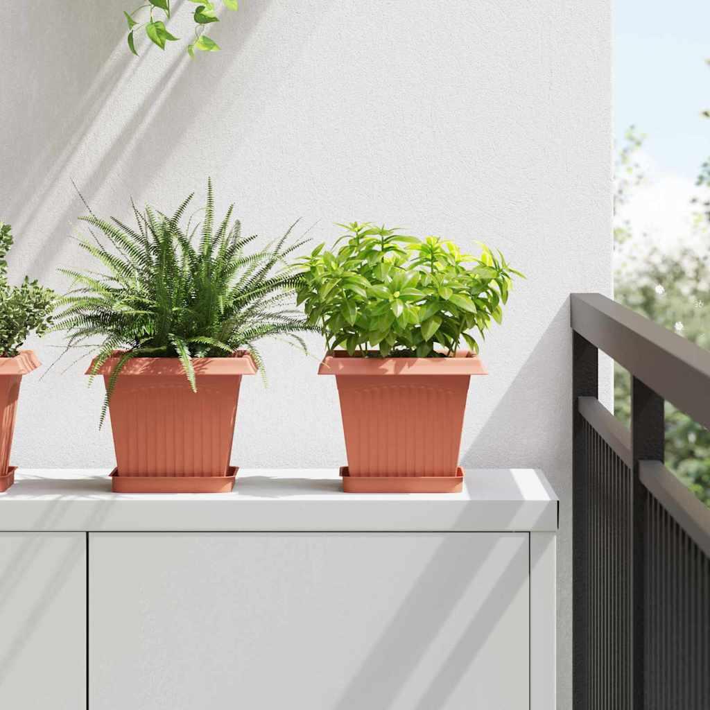 Firkantet Blomsterpotte 6 pcs Klinker Rød 43 x 43 x 33.5 cm