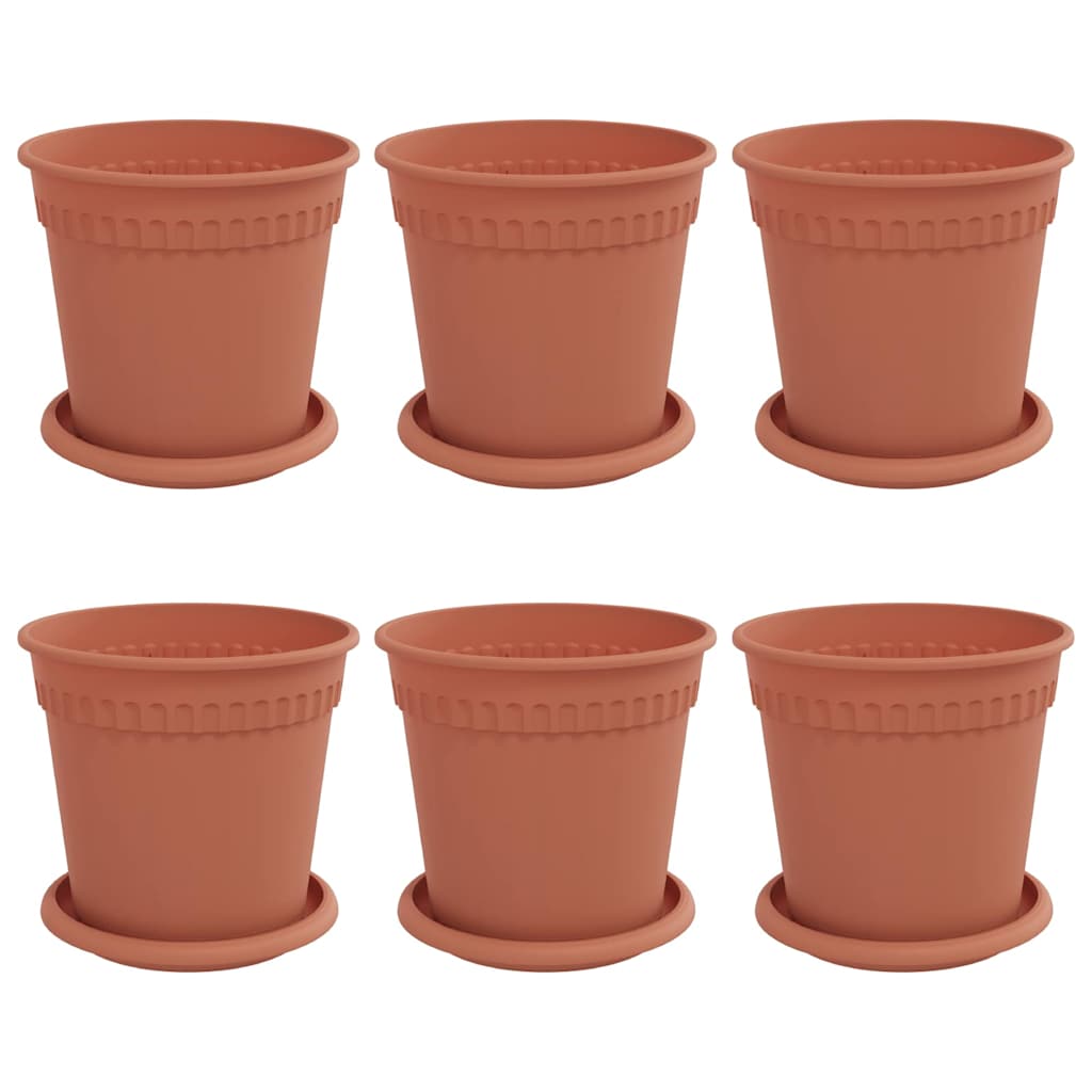 Plantepotter 6 pcs Klinker Rød Ø 17 x 14 cm Plast