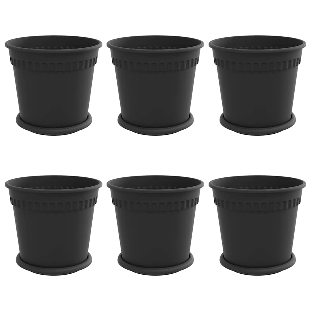 Plantepotter 6 pcs Svart Ø 19 x 16 cm Plast