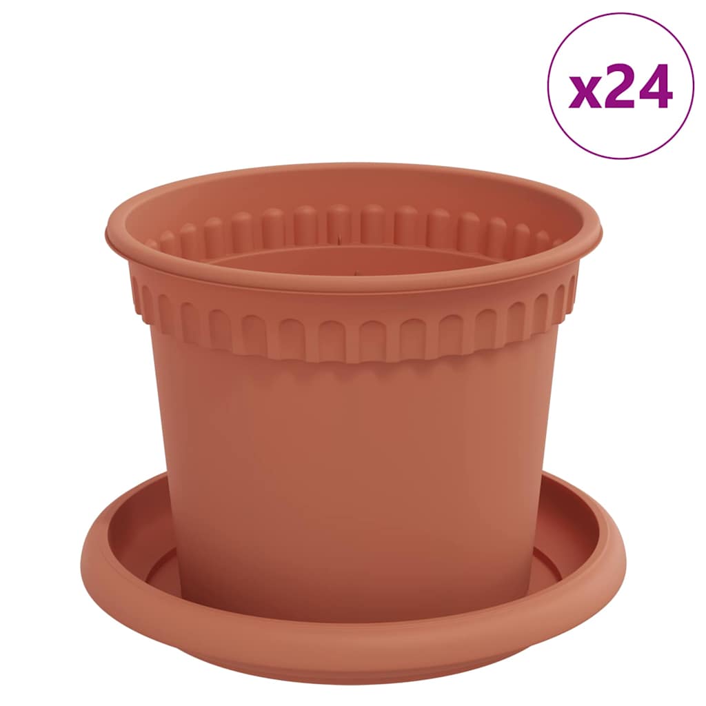 Plantepotter 24 pcs Klinker Rød Ø 12,5 x 10 cm Plast