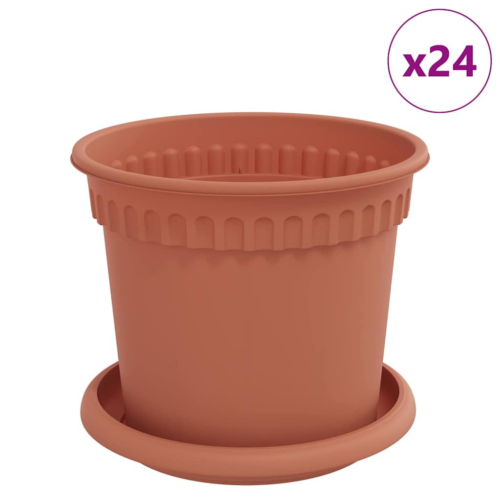 Plantepotter 24 pcs Klinker Rød Ø 15 x 12 cm Plast