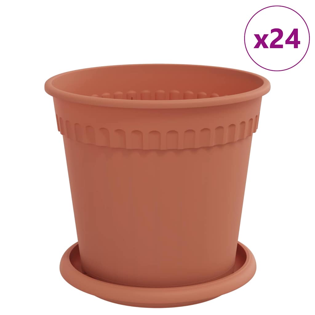 Plantepotter 24 pcs Klinker Rød Ø 17 x 14 cm Plast