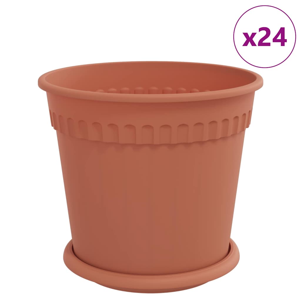 Plantepotter 24 pcs Klinker Rød Ø 19 x 16 cm Plast