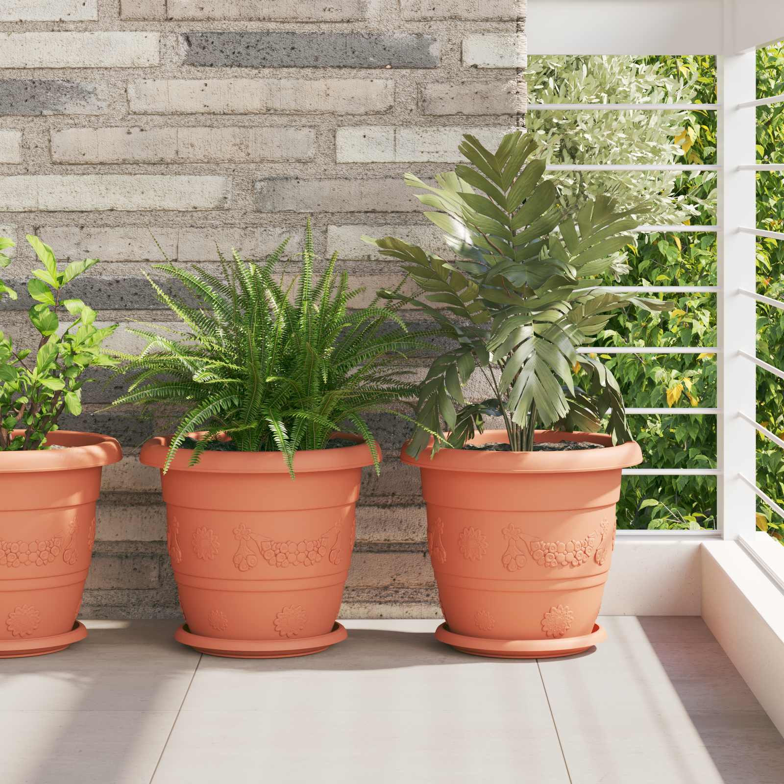 Plantepotter 24 pcs Klinker Rød Ø 26 x 21.5 cm Plast