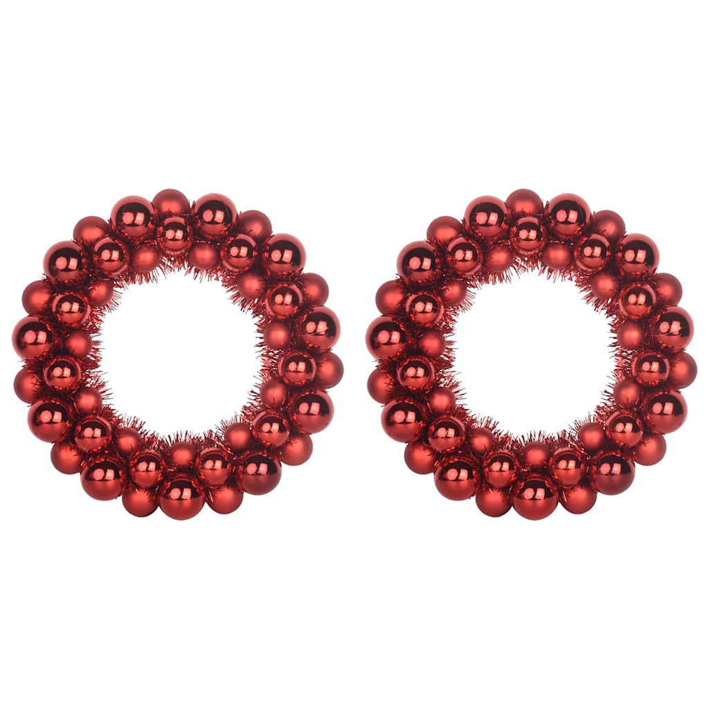 Julekulen Kransene 2 pcs Rød 33 x 33 x 7 cm Polystyren