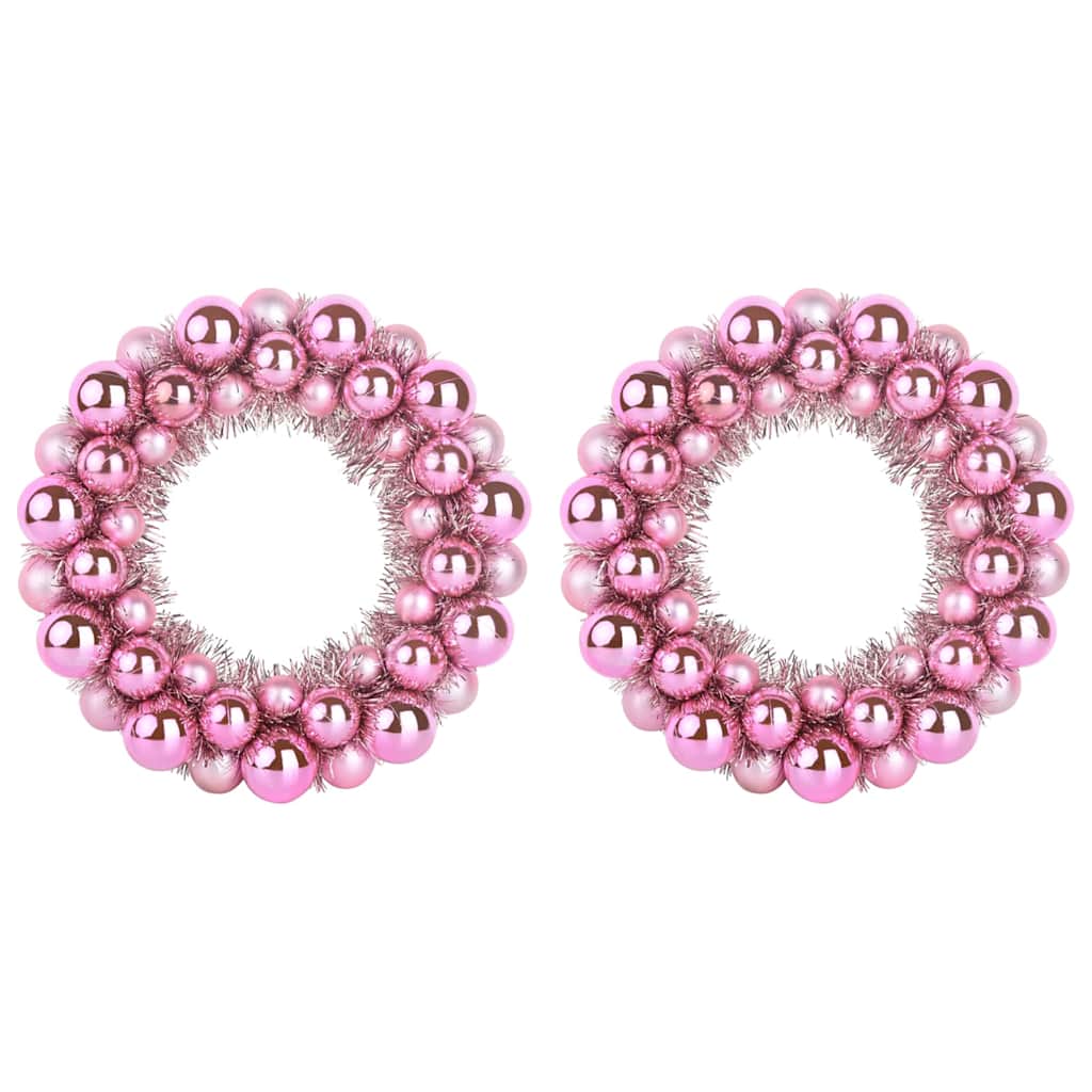 Julekulen Kransene 2 pcs Rosa 33 x 33 x 7 cm Polystyren