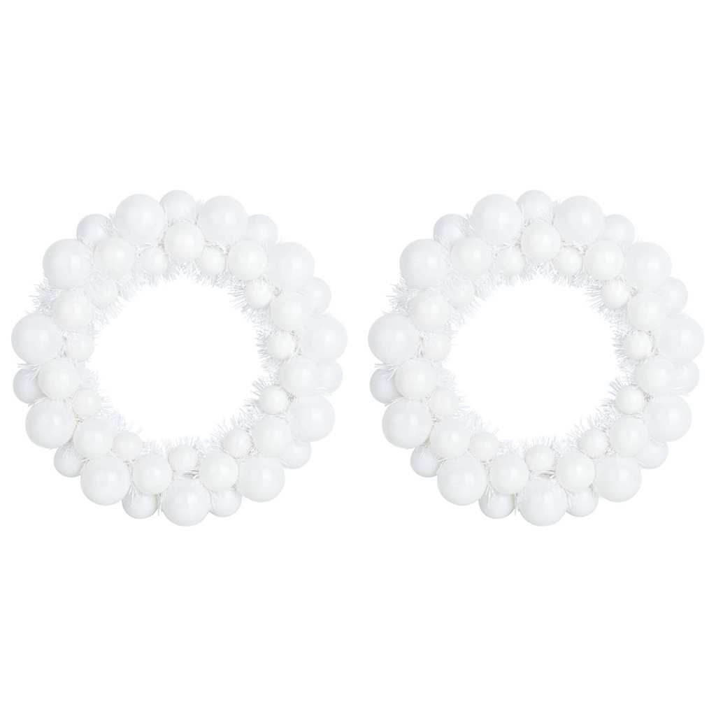 Julekulen Kransene 2 pcs Hvit 33 x 33 x 7 cm Polystyren