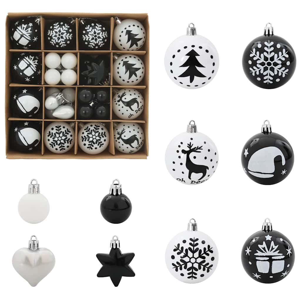 Julekule Sett 40 pcs Svart og Hvit