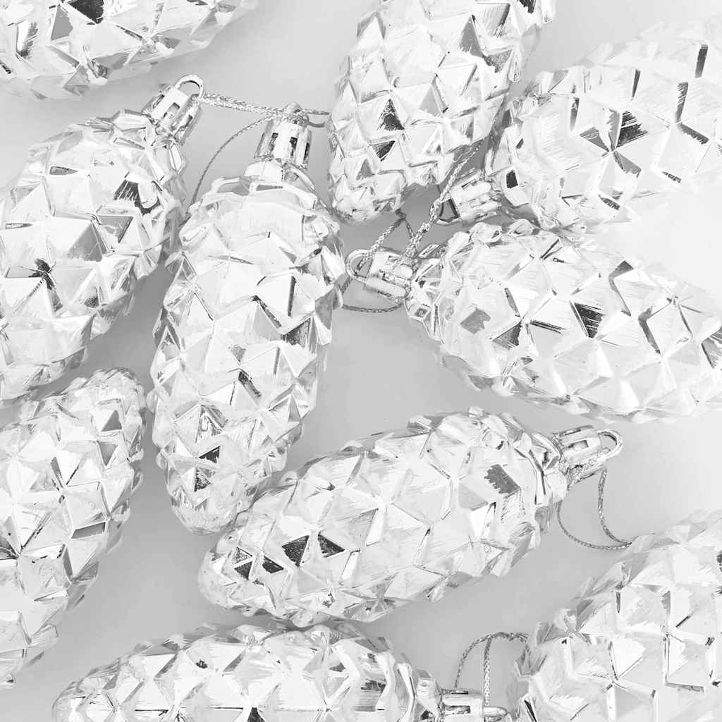 Dekorasjon til juletre 40 pcs sølv