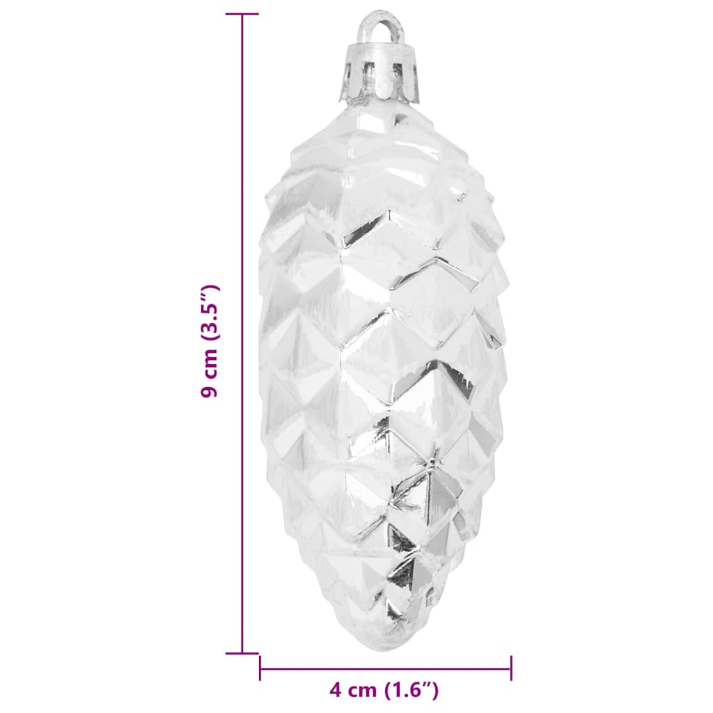 Dekorasjon til juletre 40 pcs sølv