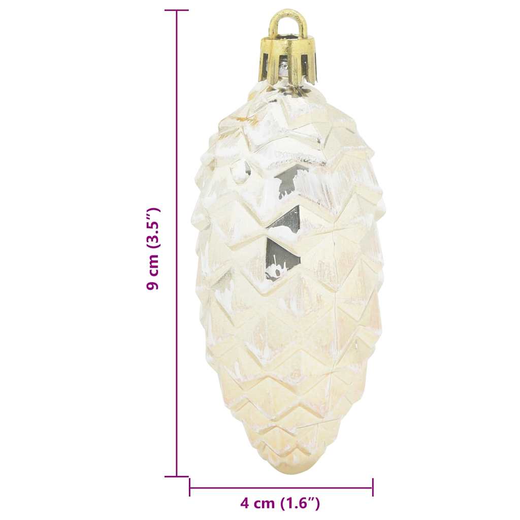 Dekorasjon til juletre 40 pcs champagne