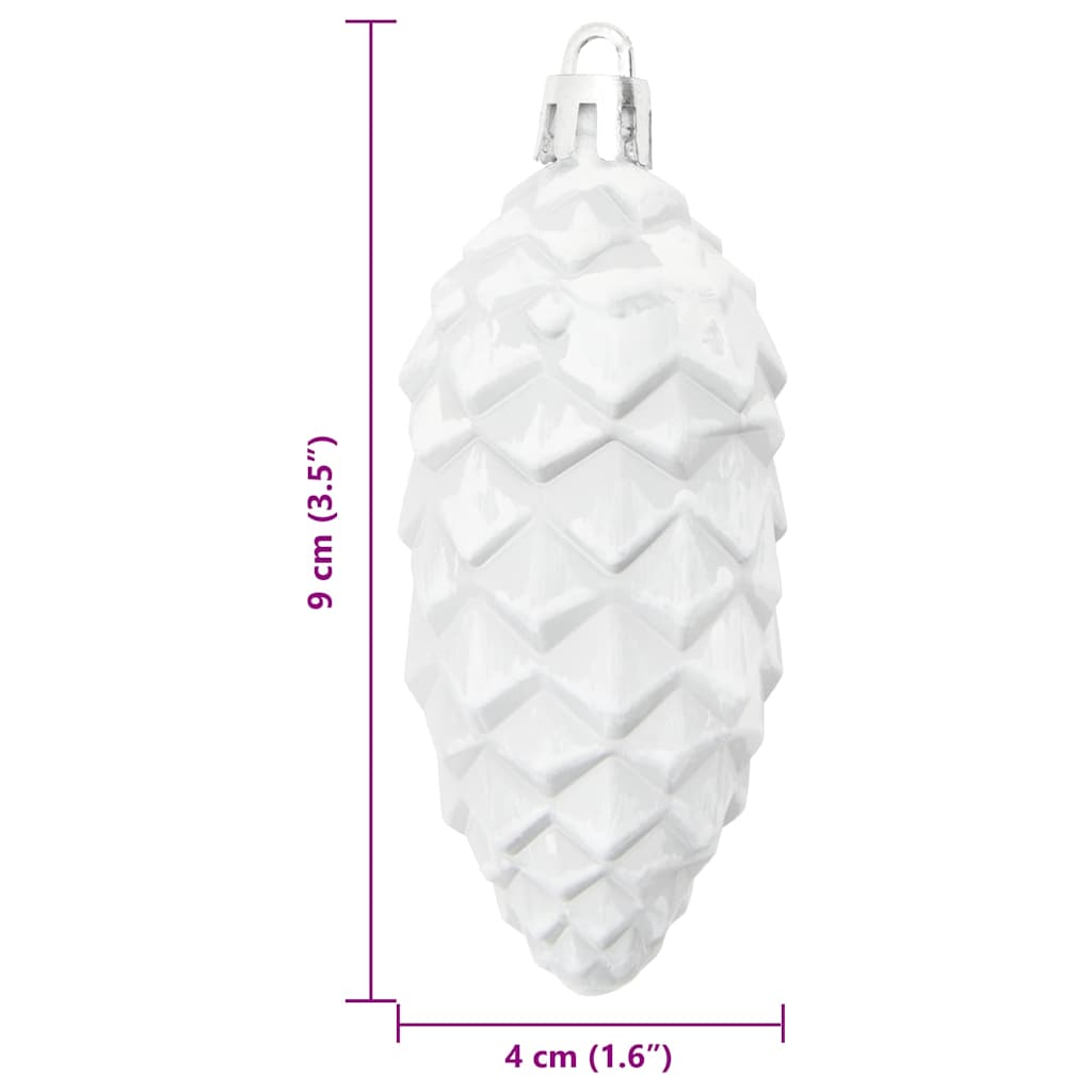 Dekorasjon til juletre 40 pcs Hvit