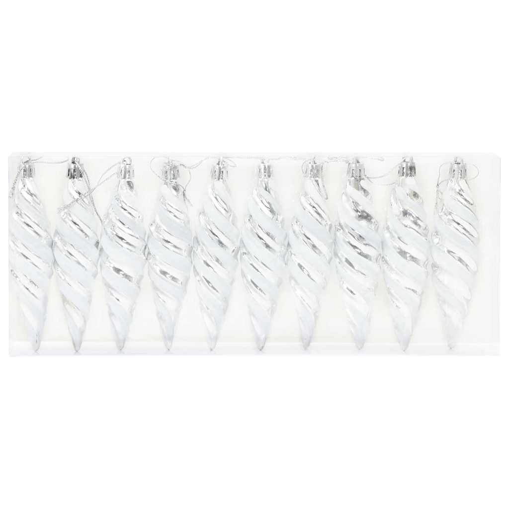 Jule Spiralformet Kule 40 pcs sølv Plast