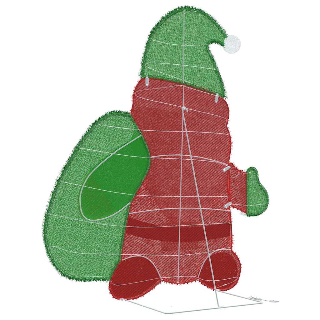 Belyst Julenisse Varmhvit 62 x 70 cm Glitterstoff