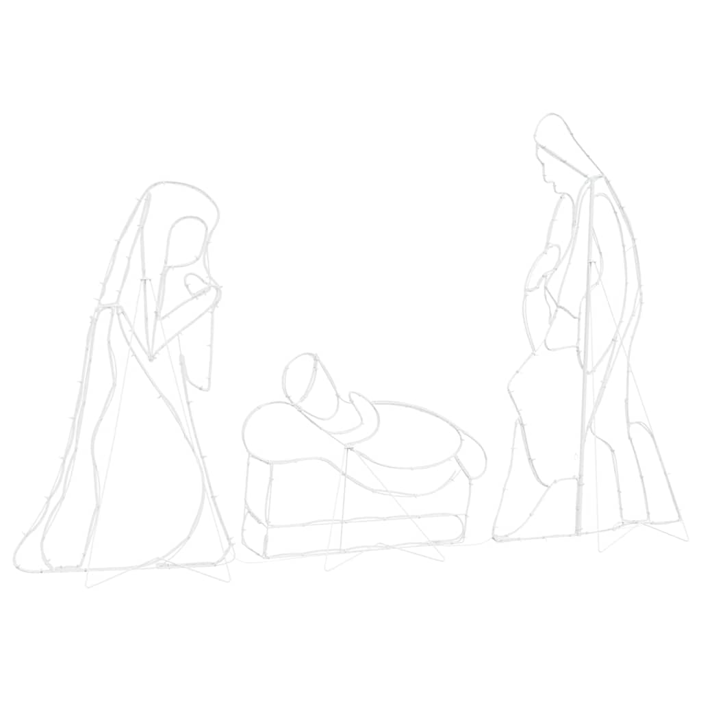 Belyst Krybbesett med 550 LED Flerfarget 112 x 72 cm PVC