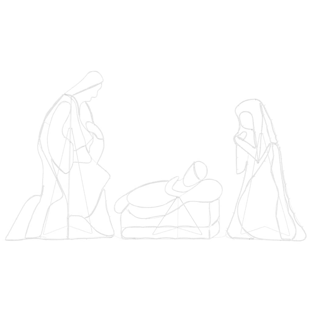 Belyst Krybbesett med 550 LED Flerfarget 112 x 72 cm PVC