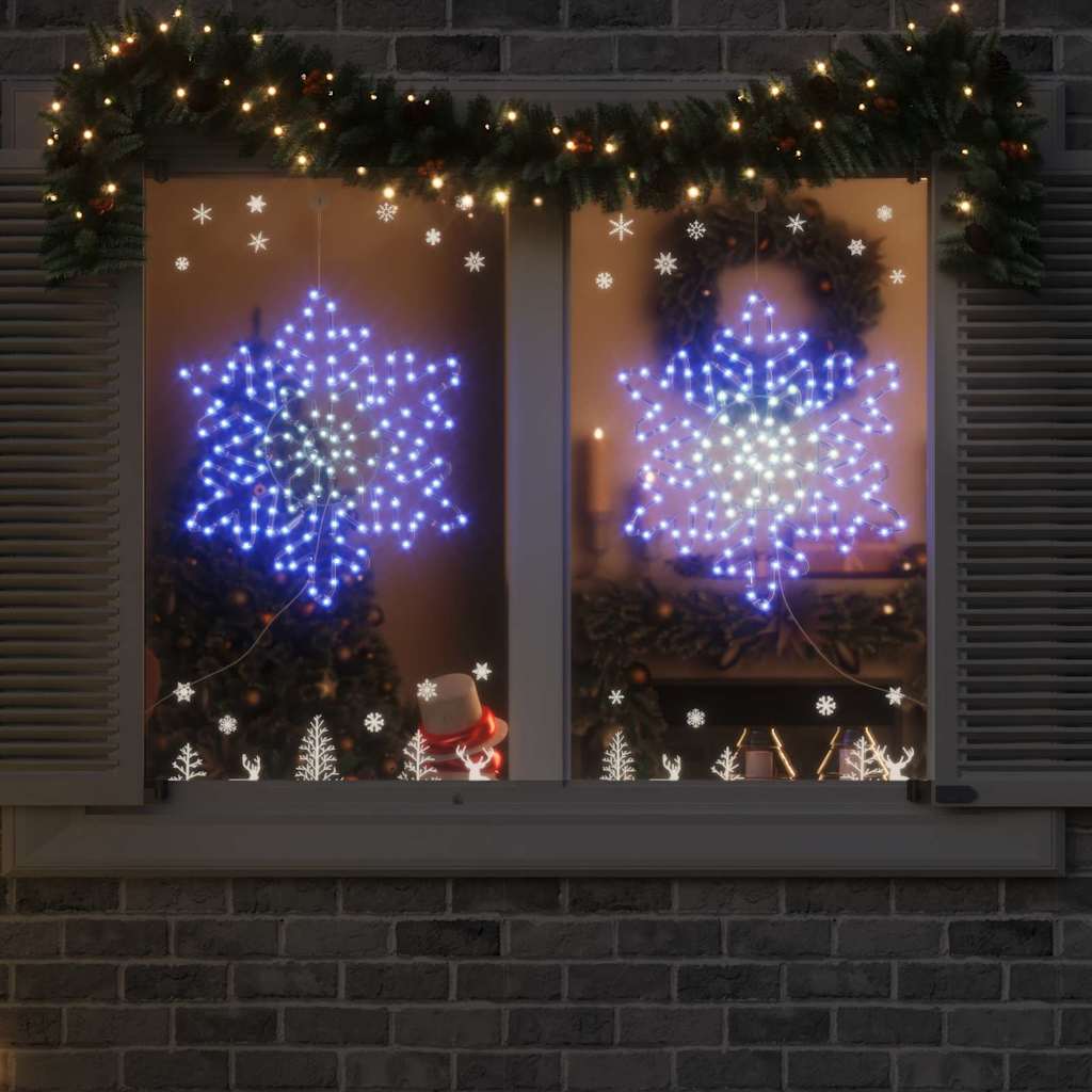 Jule Snøfnugg med 156 LED Blå 55.5 x 55.5 x 0.75 cm PVC