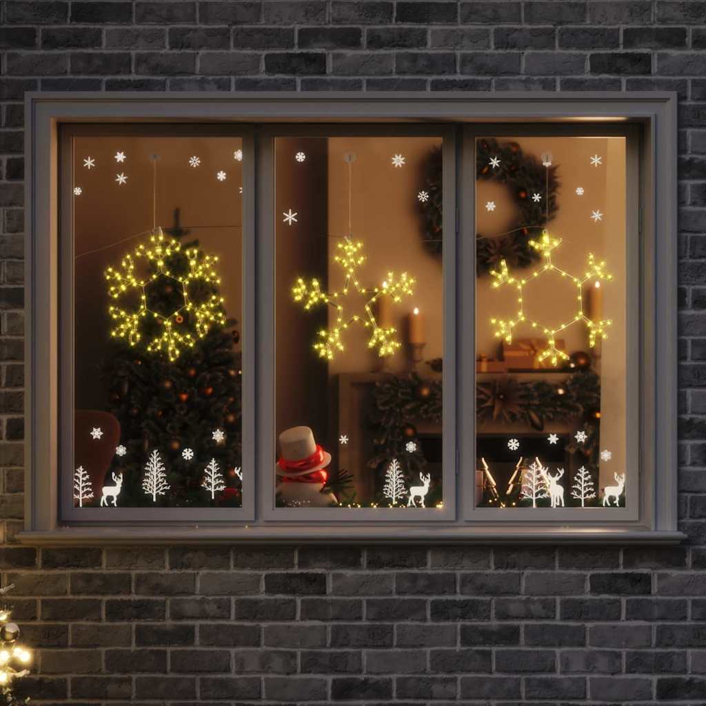 Jule Snøfnugg med 252 LED Varmhvit 45 x 38 cm PVC