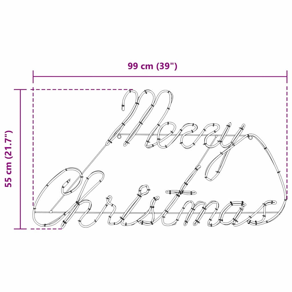 Jule Skilt med 216 LED Rød 99 x 55 x 13 cm Jern