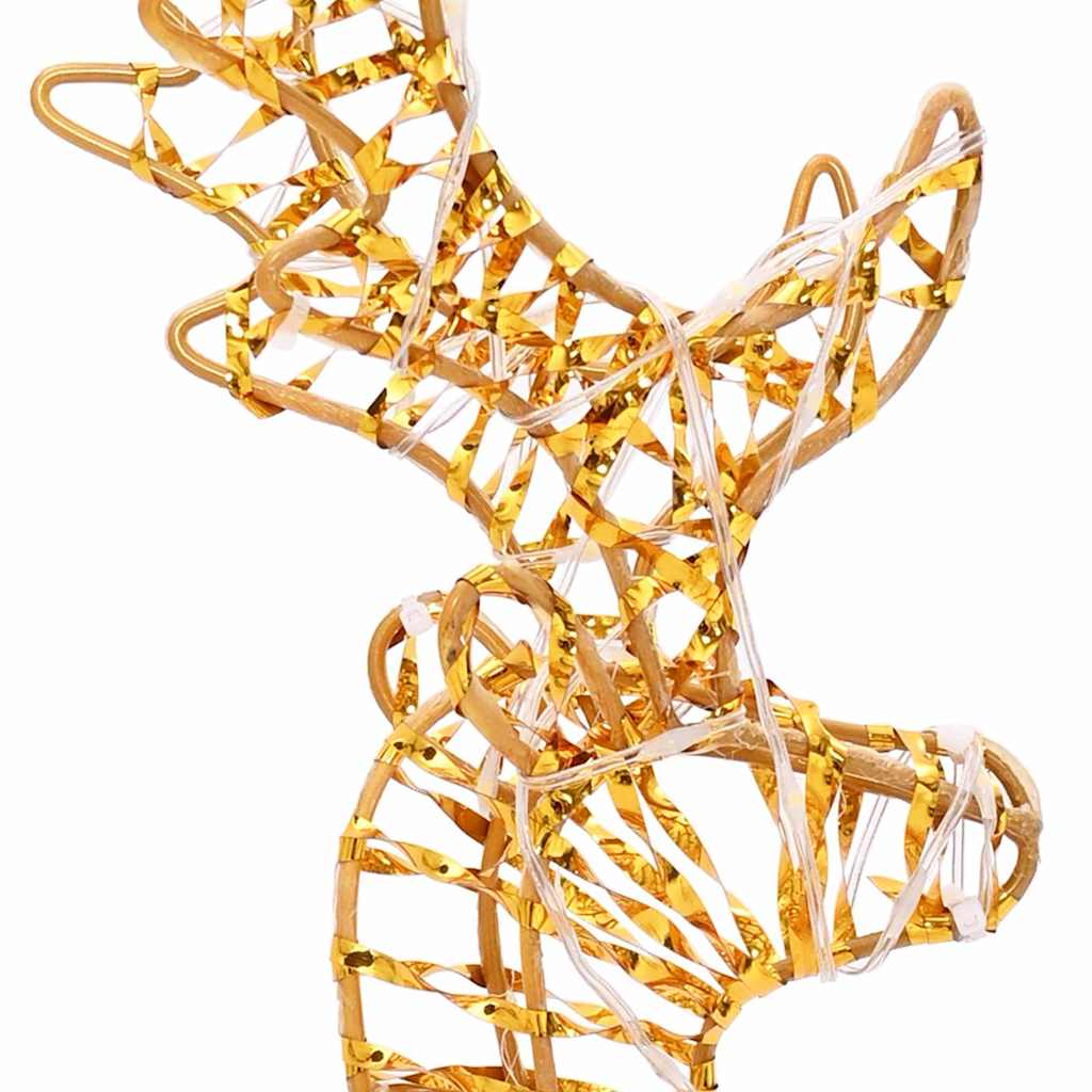 Reinsdyr Trekke Slede Varmhvit 30 x 12 x 55 cm PET