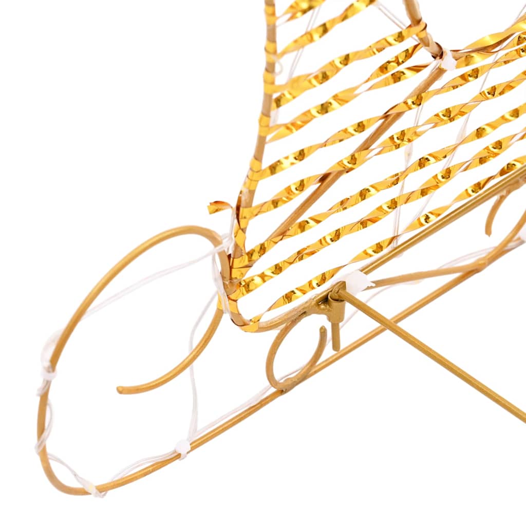 Reinsdyr Trekke Slede Varmhvit 30 x 12 x 55 cm PET