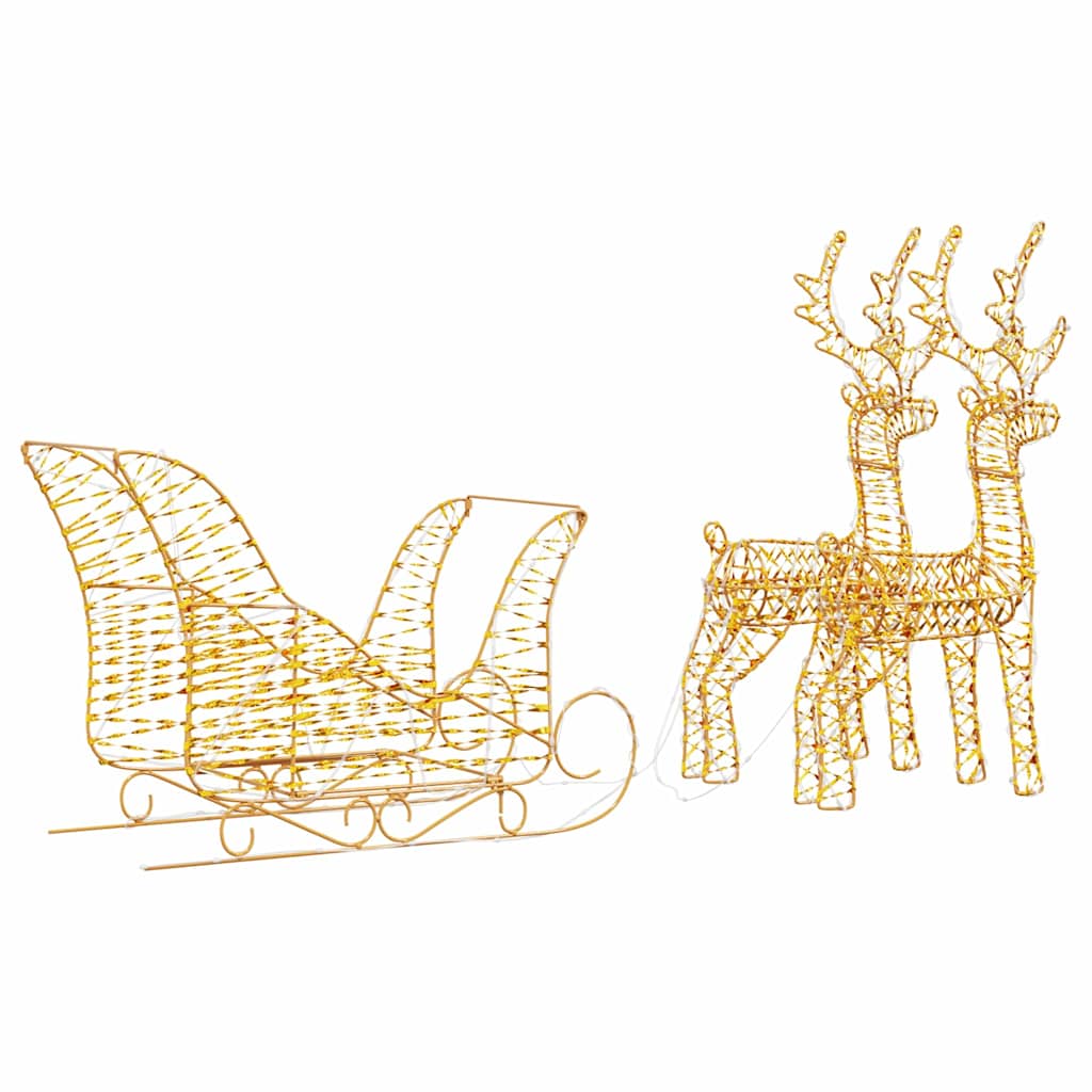 Reinsdyr Trekke Slede Varmhvit 30 x 12 x 55 cm PET