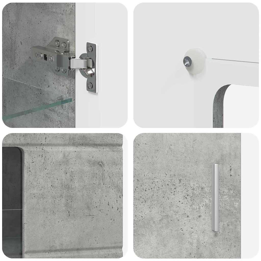 TV-benksett med skuff med hylle Betonggrå Konstruert tre