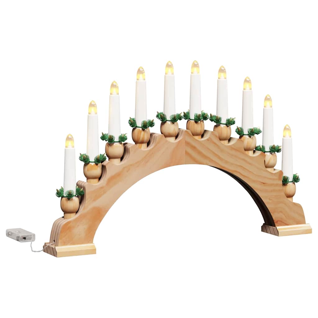 Julelys Bue med 10 LED Lys Brun 47 x 5 x 29 cm Heltre furu