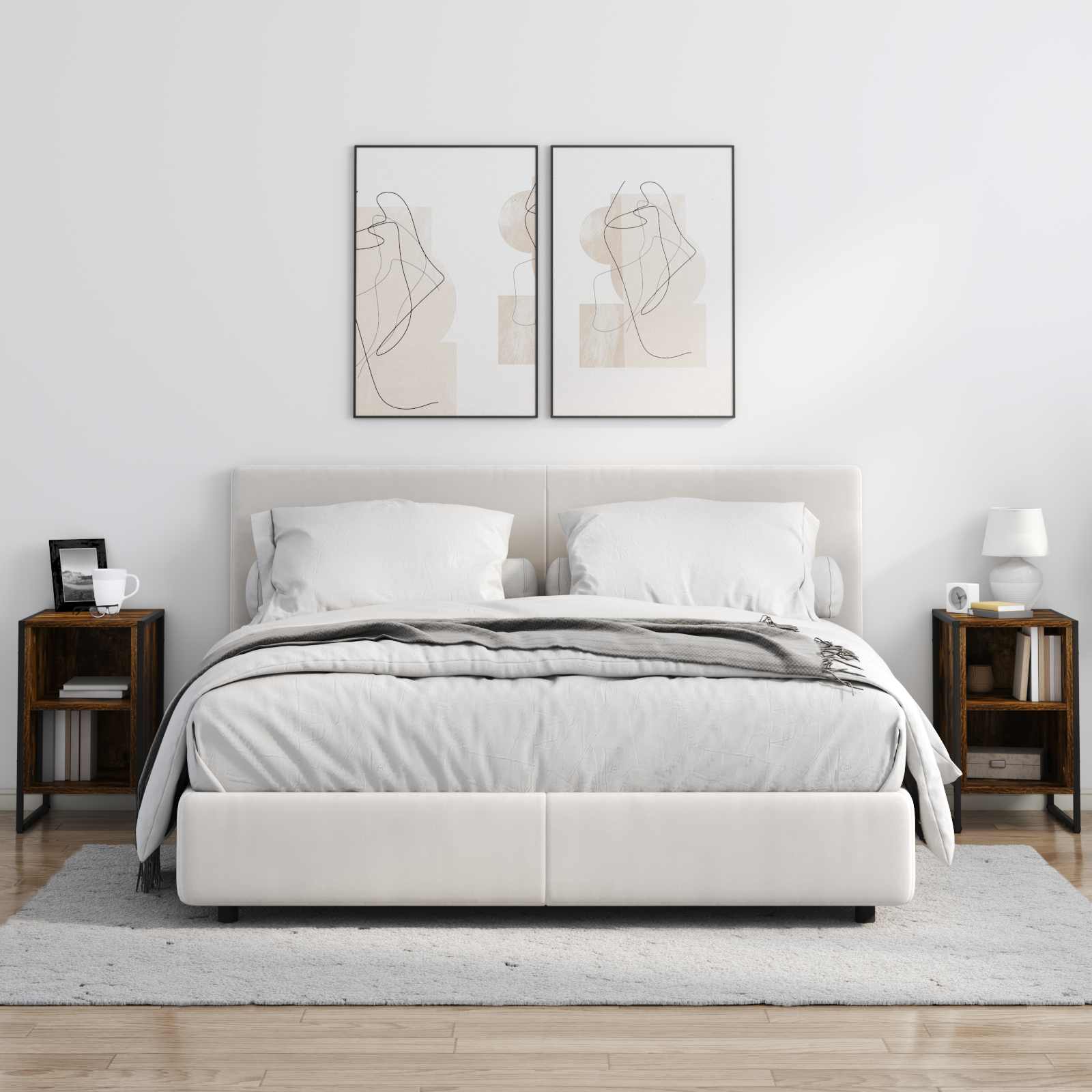 Nattbord Røyk Eik 39.5 x 30 x 50 cm Konstruert tre