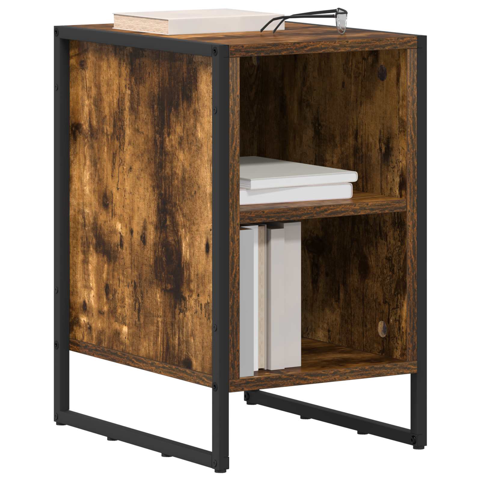 Nattbord 2 pcs Røyk Eik 39.5 x 30 x 50 cm Konstruert tre