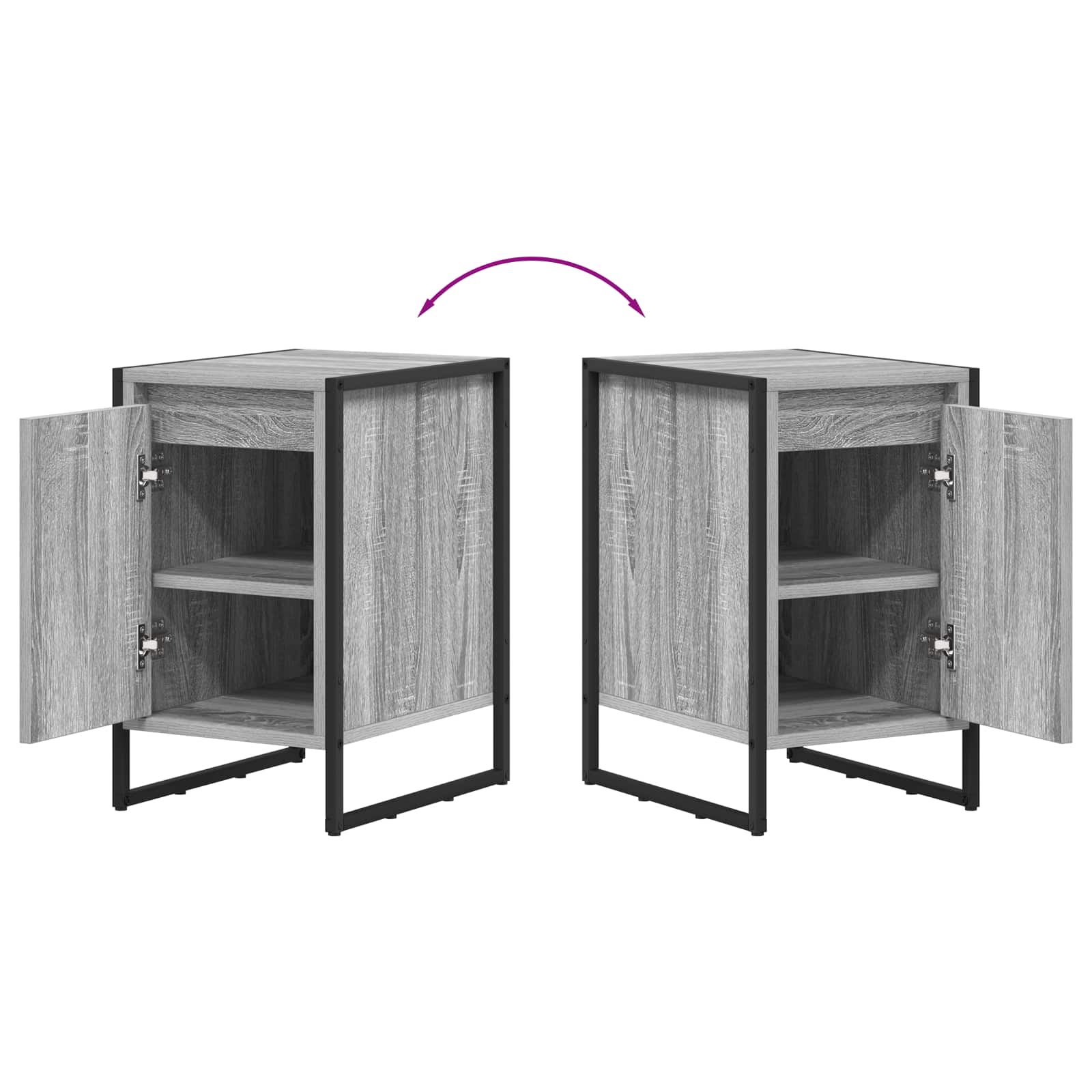 Nattbord Grå Sonoma 39,5 x 30 x 50 cm Konstruert tre