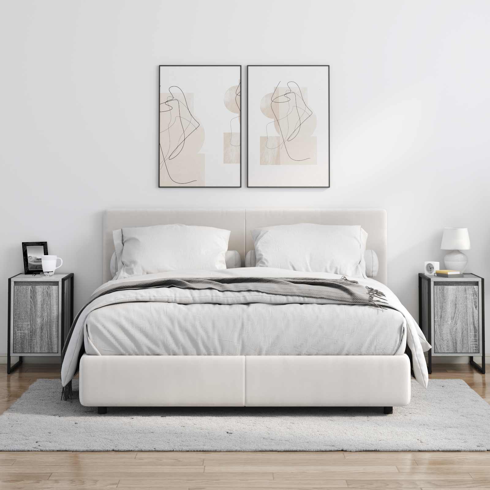 Nattbord 2 pcs Grå Sonoma 39,5 x 30 x 50 cm Konstruert tre