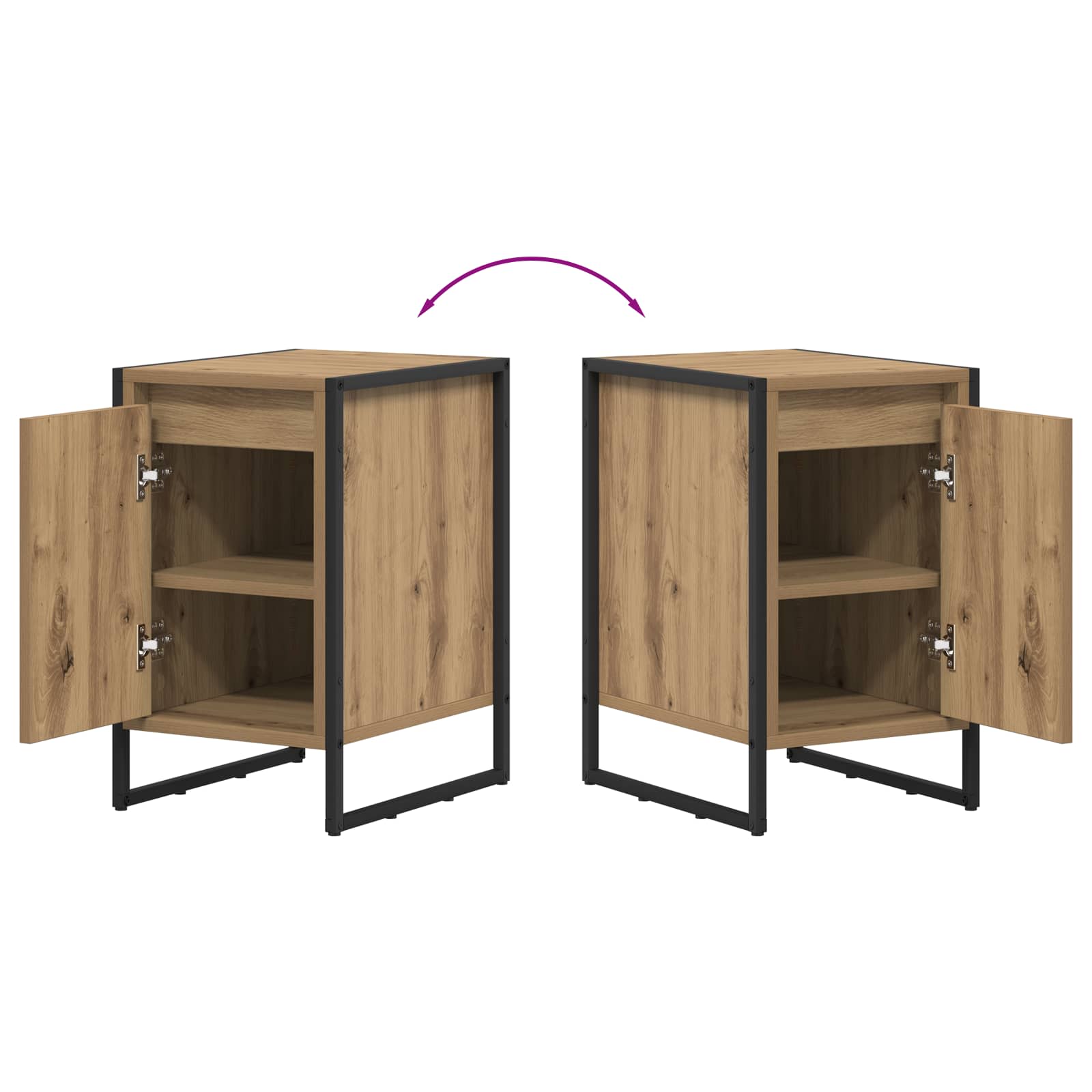 Nattbord Kunstnerisk Eik 39,5 x 30 x 50 cm Konstruert tre