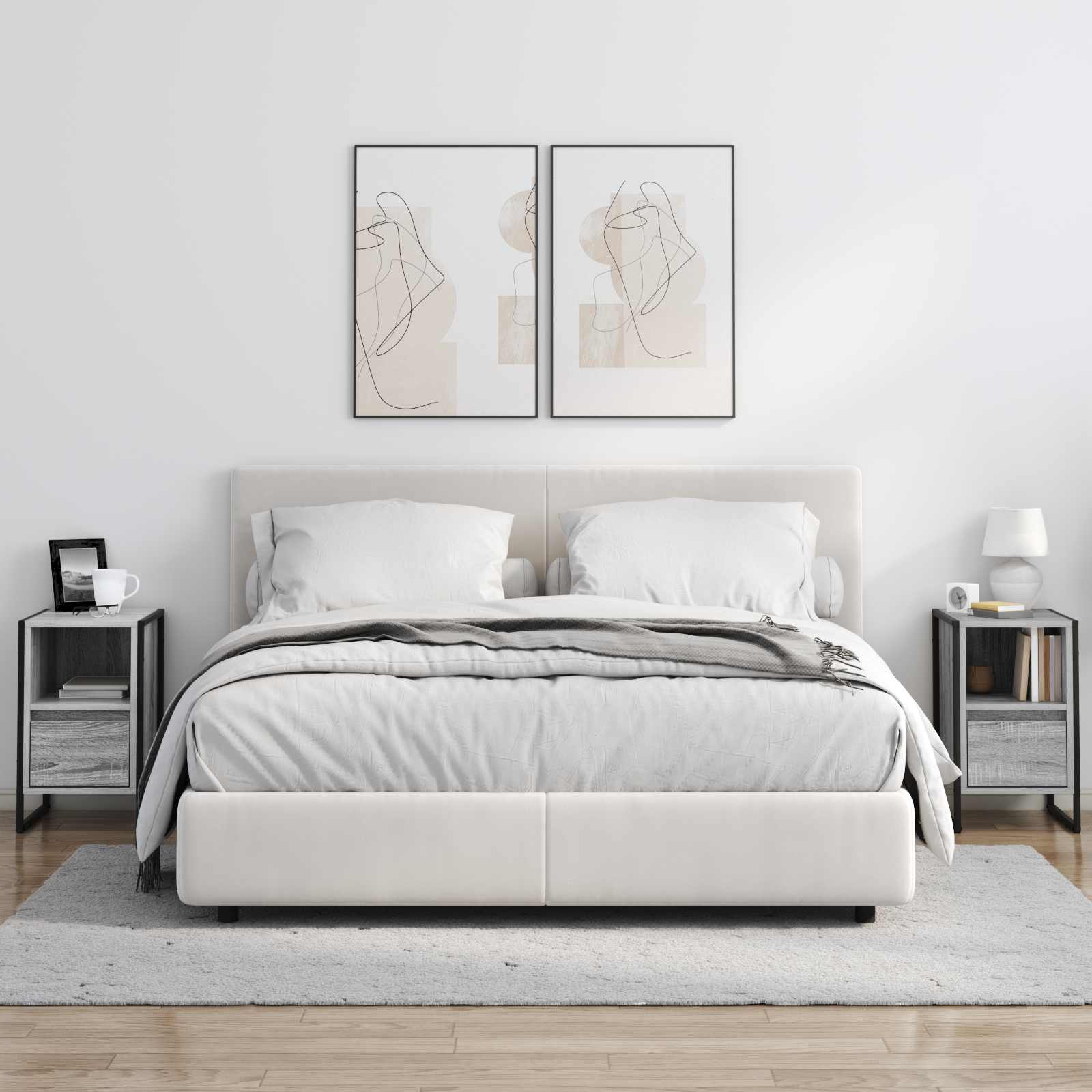 Nattbord 2 pcs Grå Sonoma 39,5 x 30 x 50 cm Konstruert tre