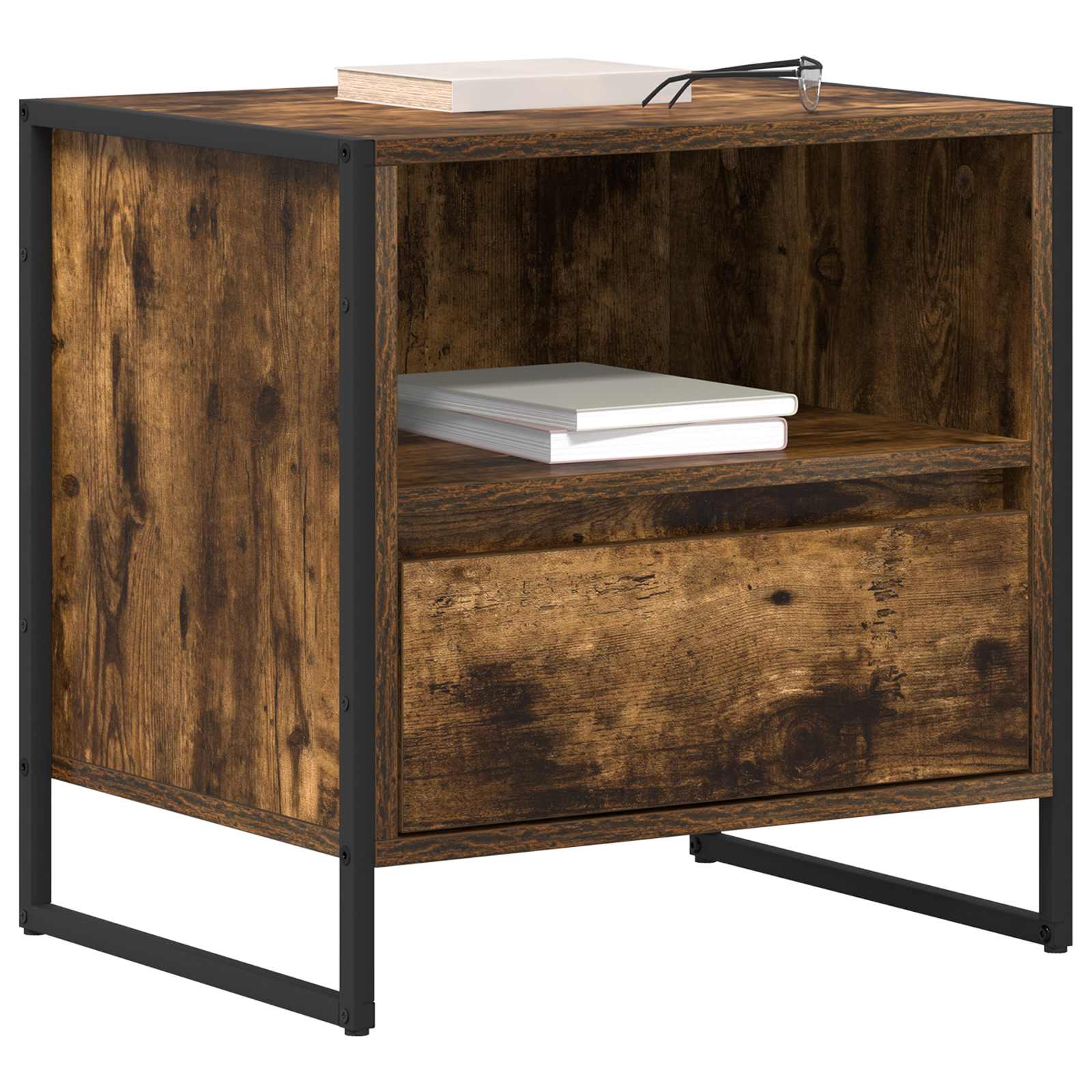 Nattbord 2 pcs Røyk Eik 50 x 39,5 x 50 cm Konstruert tre