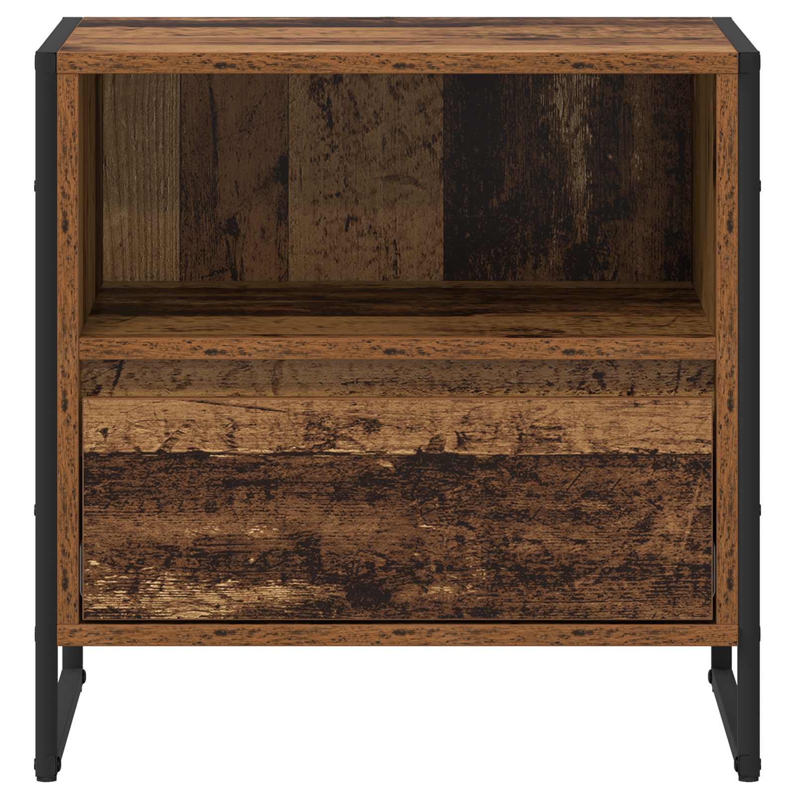 Nattbord med skuff Gamle tre 50 x 39,5 x 50 cm Konstruert tre