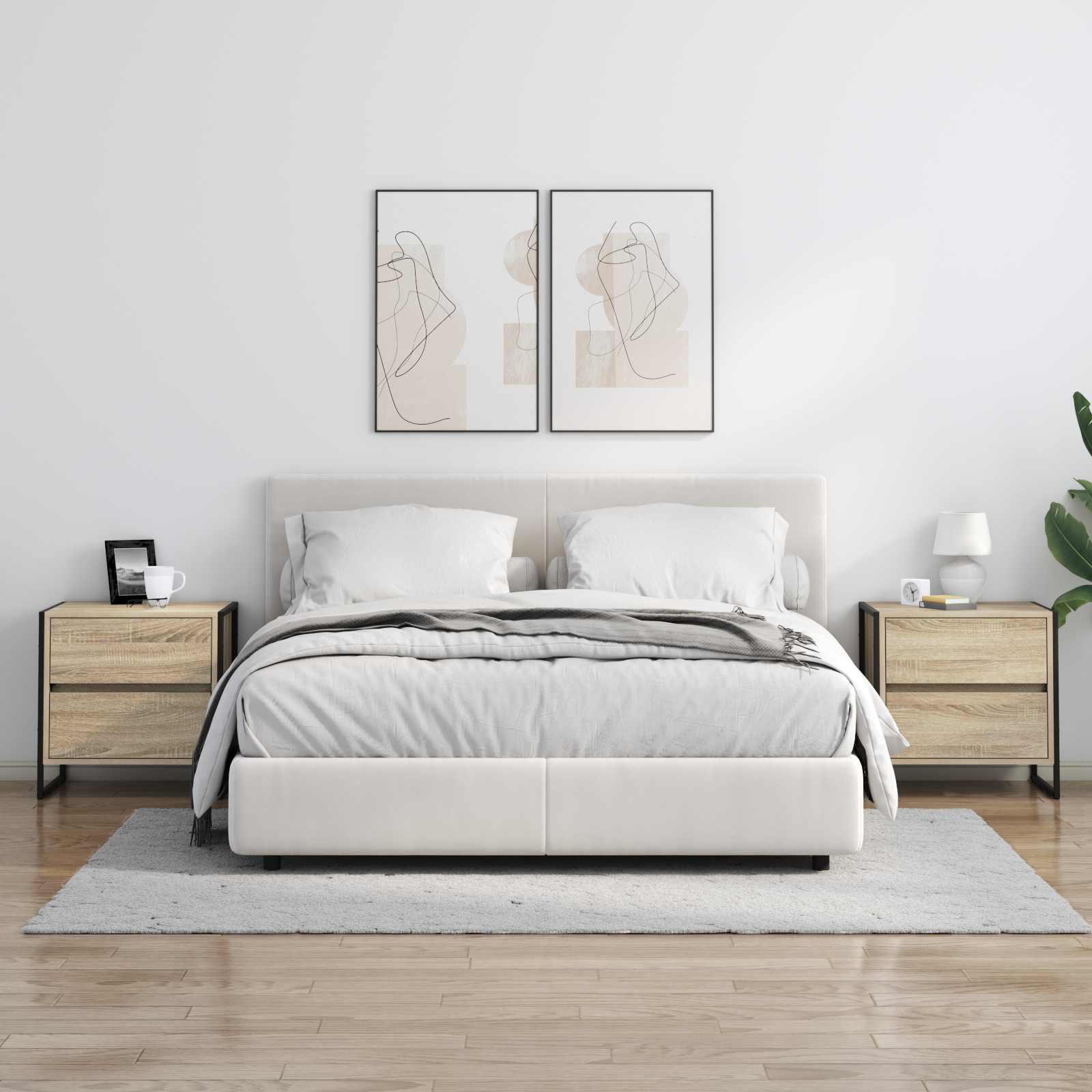 Nattbord med skuff Sonoma 50 x 39.5 x 50 cm Konstruert tre