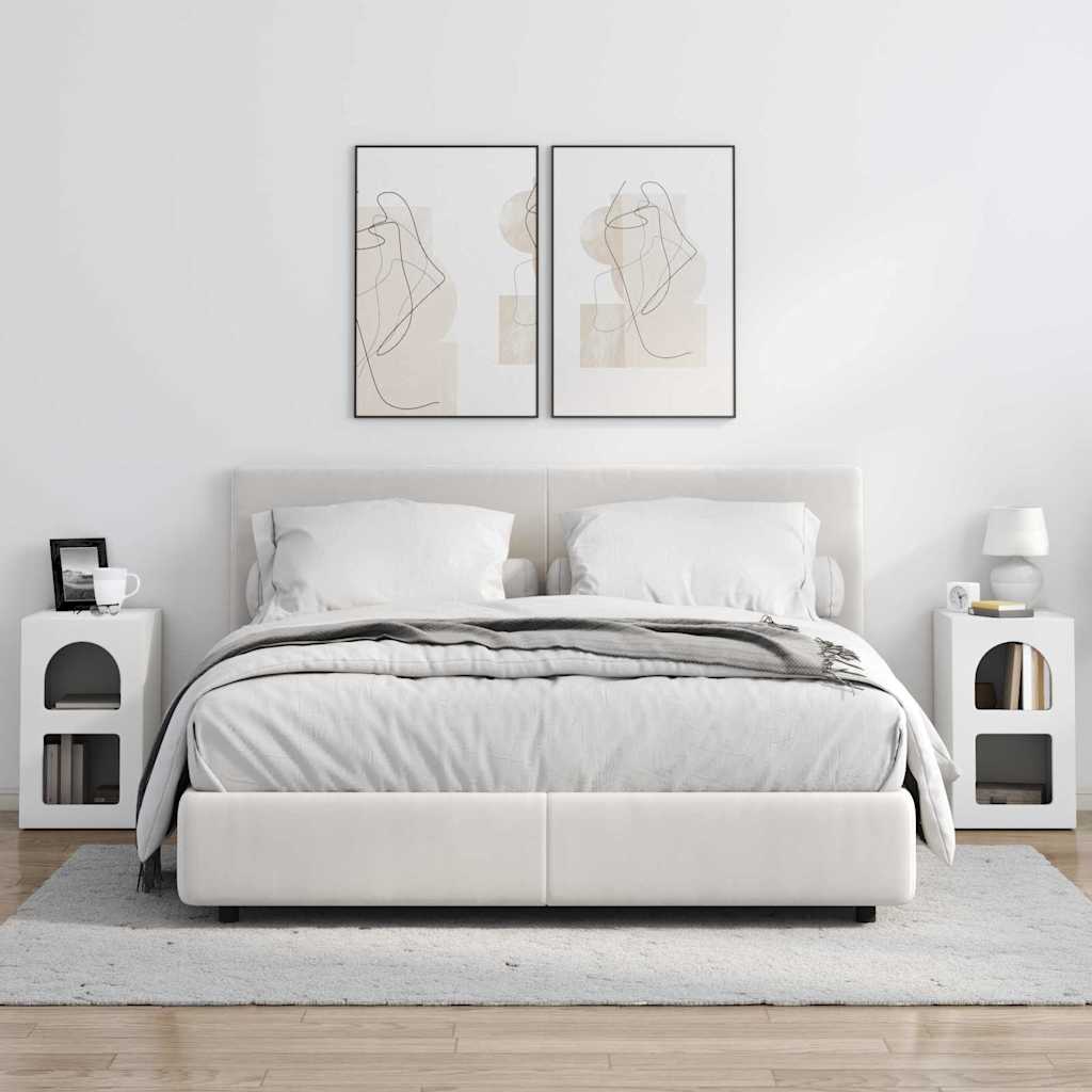 Nattbord 2 pcs Hvit 29,5 x 35 x 50 cm Konstruert tre