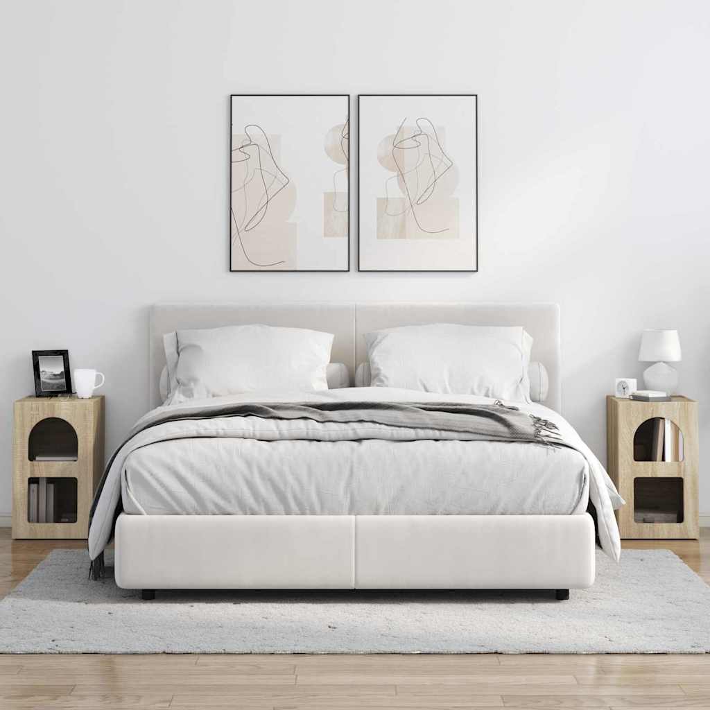 Nattbord 2 pcs Sonoma eik 29,5 x 35 x 50 cm Konstruert tre