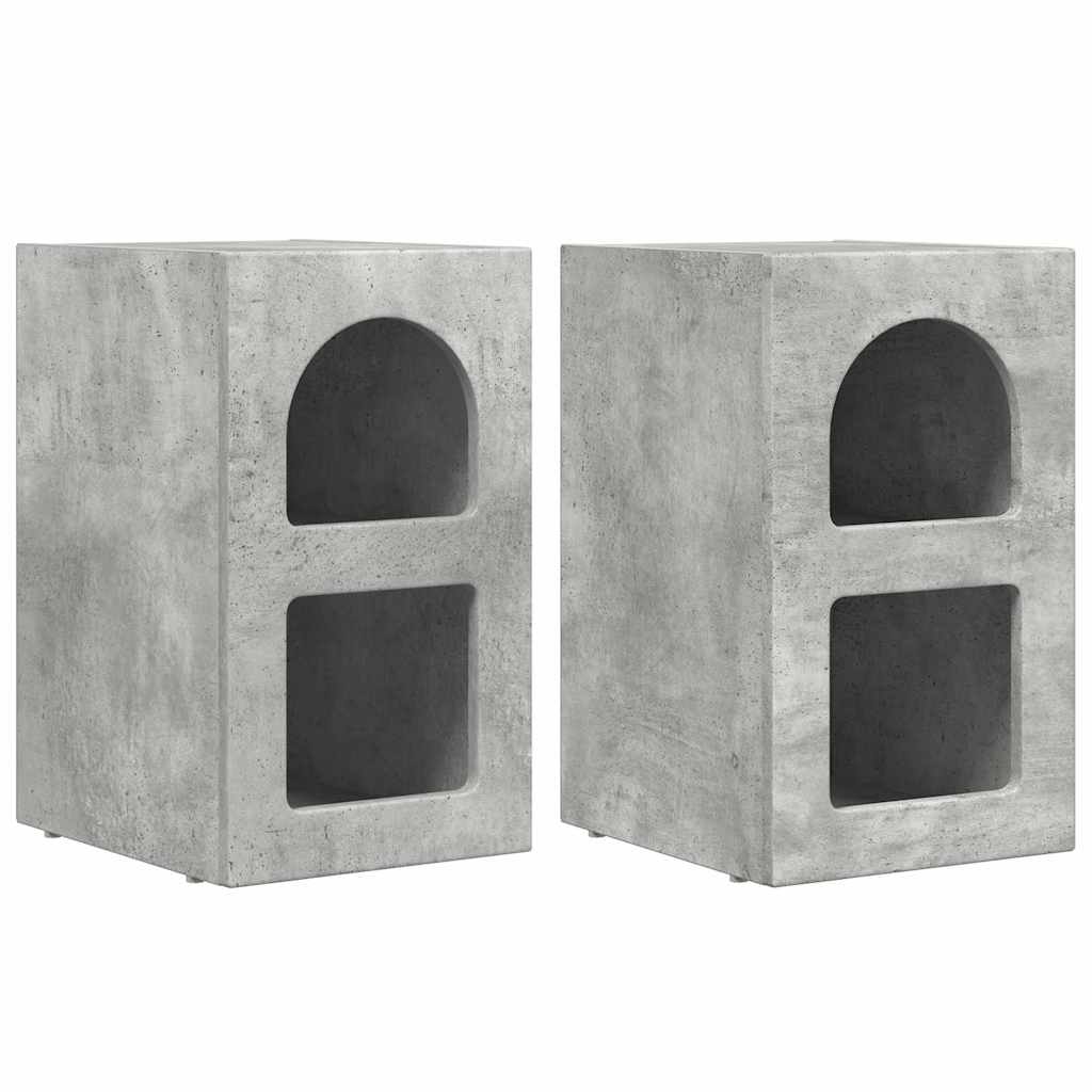 Nattbord 2 pcs Betonggrå 29,5 x 35 x 50 cm Konstruert tre