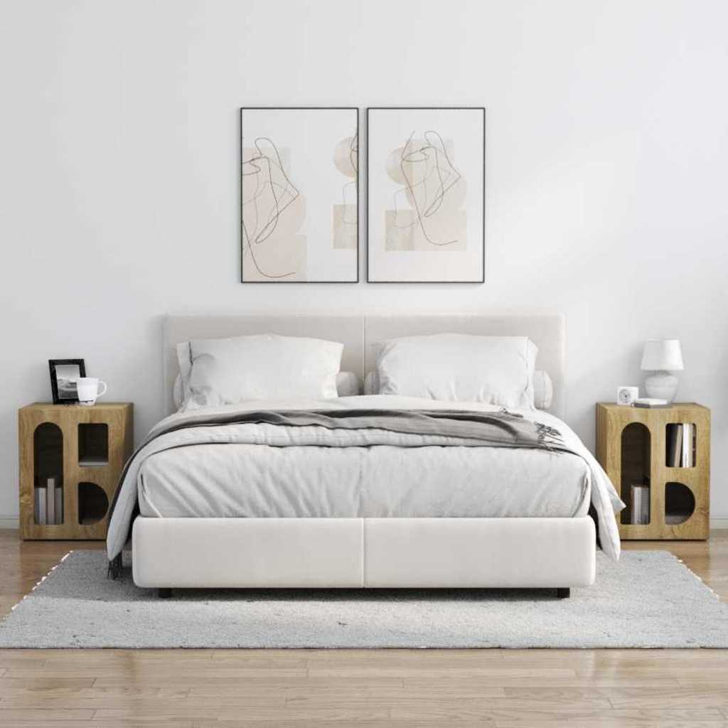 Nattbord 2 pcs Sonoma eik 40 x 35 x 50 cm Konstruert tre