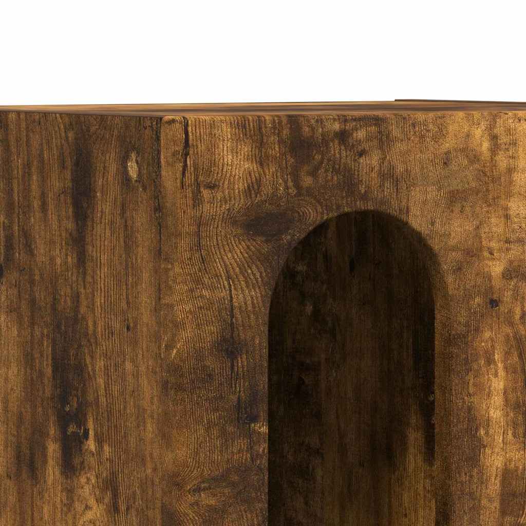 Nattbord 2 pcs Røkt eik 40 x 35 x 50 cm Konstruert tre