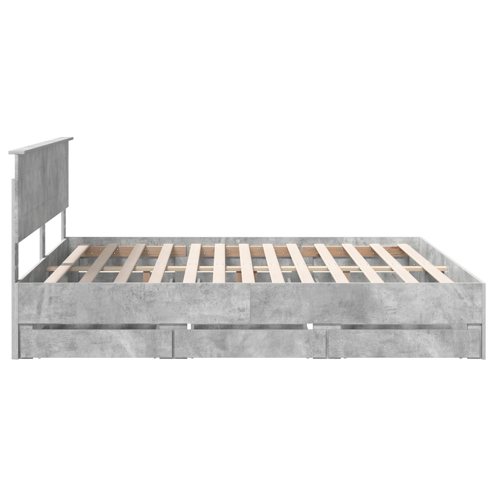Sengestamme med skuff Betonggrå 200 x 200 cm Ingeniørtre