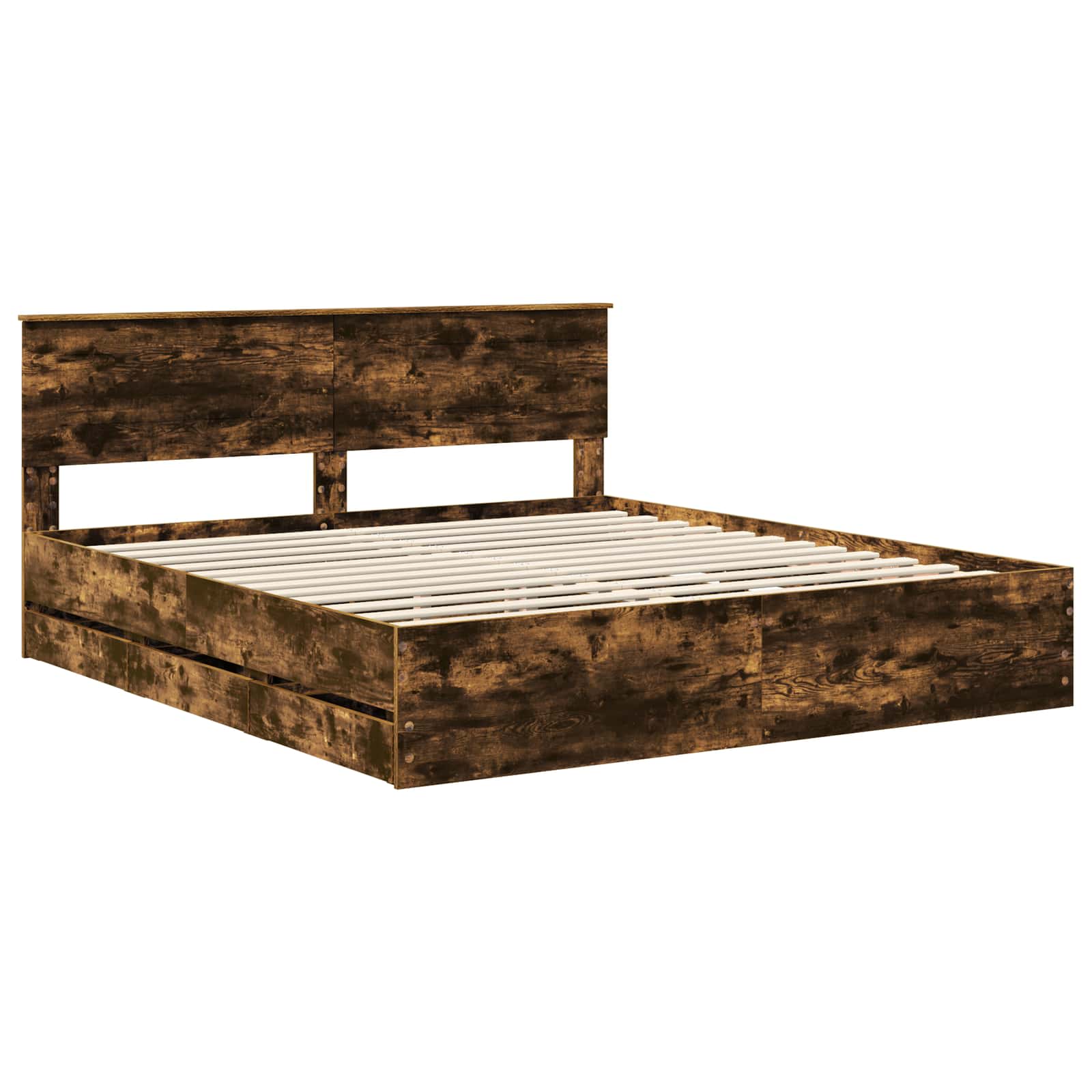 Sengestamme med skuff Røkt eik 180 x 200 cm Ingeniørtre