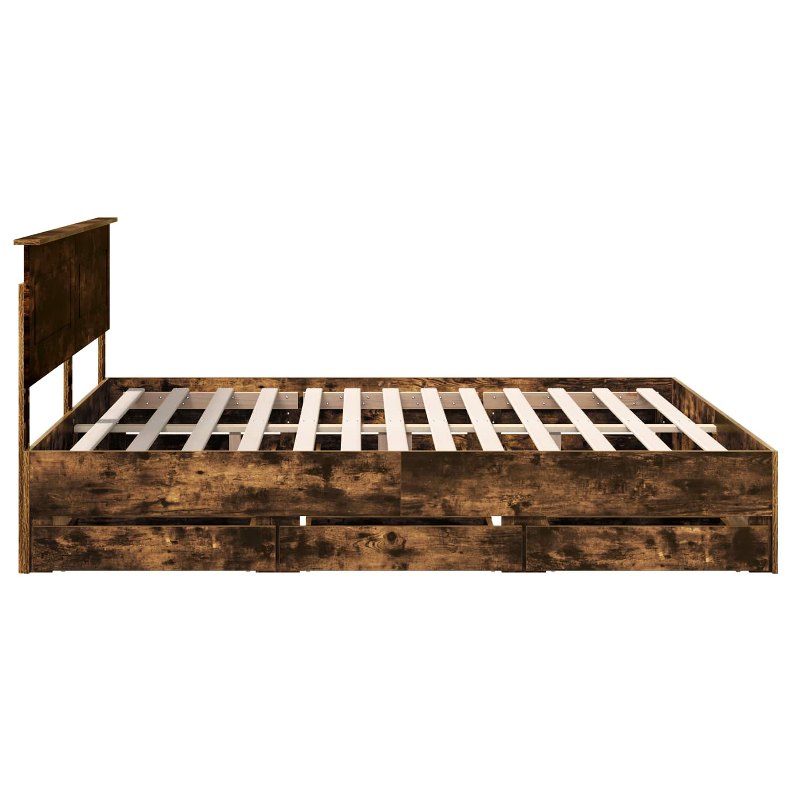 Sengestamme med skuff Røkt eik 180 x 200 cm Ingeniørtre