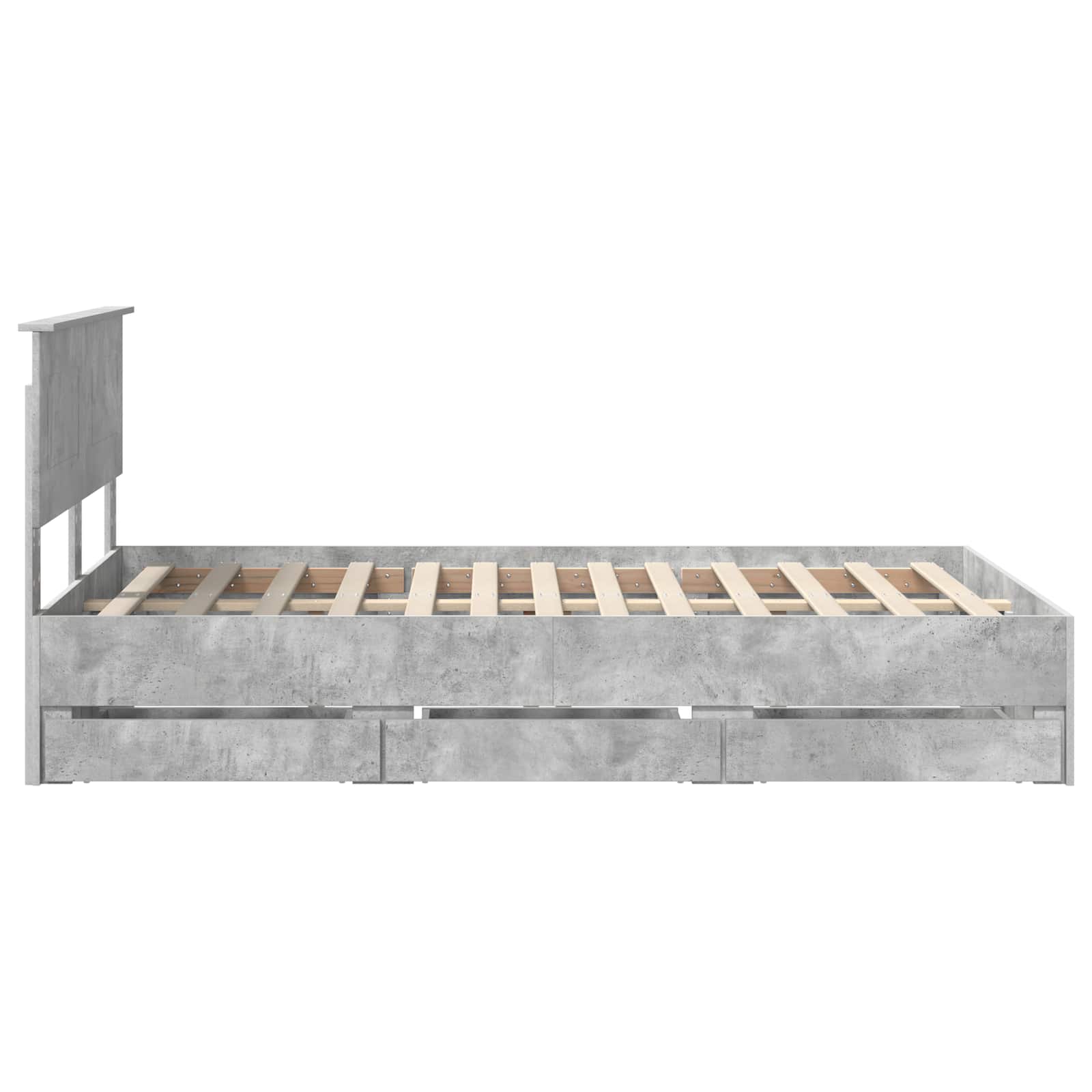 Sengestamme med skuff Betonggrå 120 x 190 cm Ingeniørtre